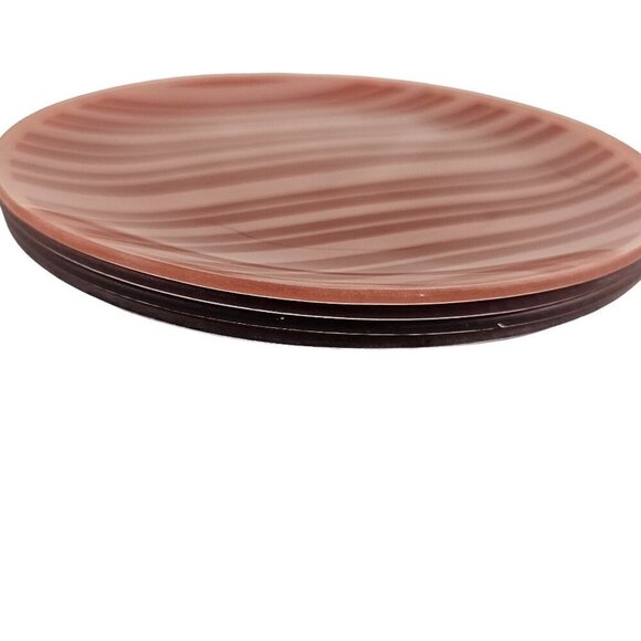 Temp-Tations Classic Red Stripe Glass Salad Luncheon Plates – Set of 4 - Picture 3 of 10